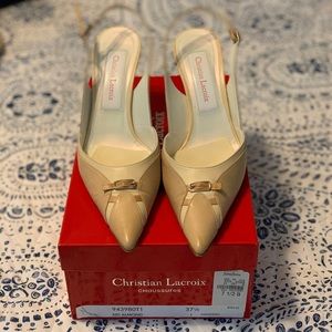 Christian Lacrois Sling Back Heel. Size 37 1/2
